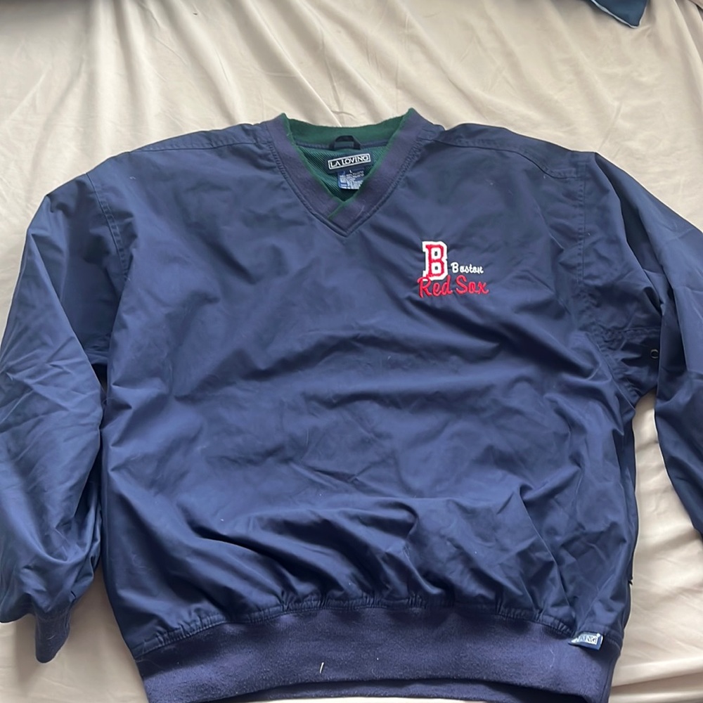 Boston Red Sox Crewneck Windbreaker Size LARGE